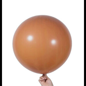 Light Brown Large Round Balloons. Set of 8. 24-Inch (781)